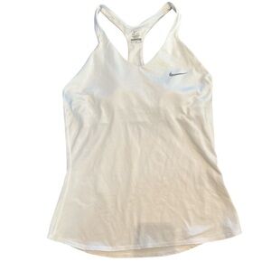 Nike Dri Fit White Tank Top Built in Bra